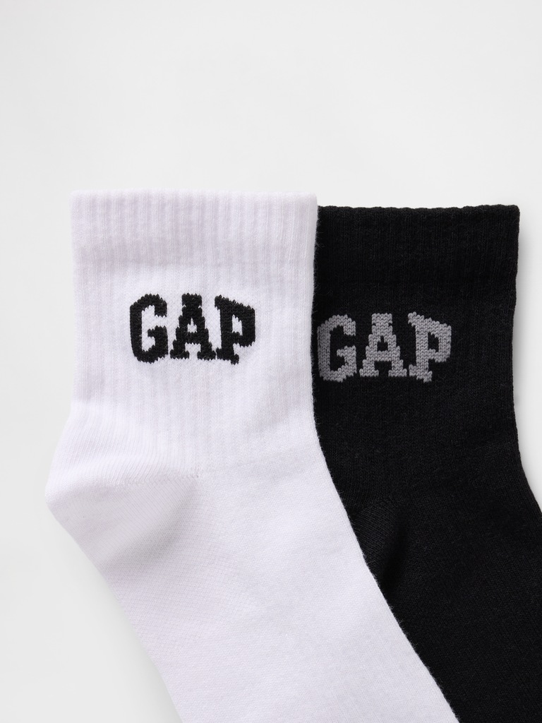 Gap Logo Quarter Crew Socks (2-Pack)