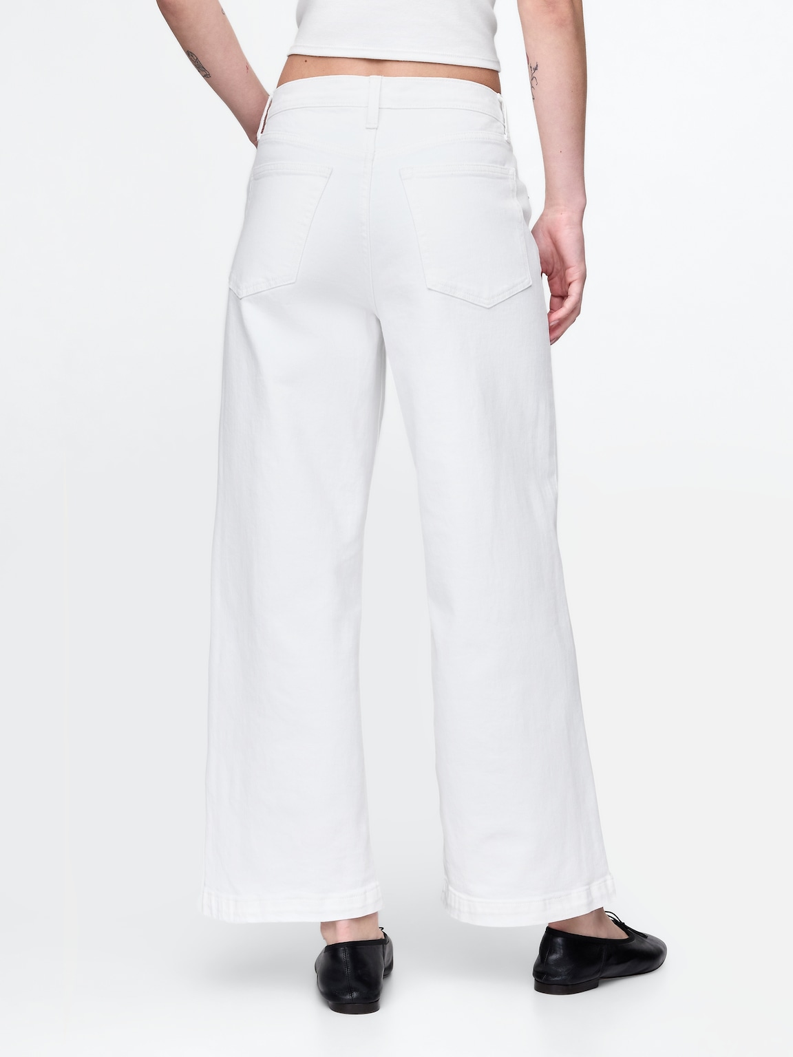 High Rise Stride Wide-Leg Ankle Jeans