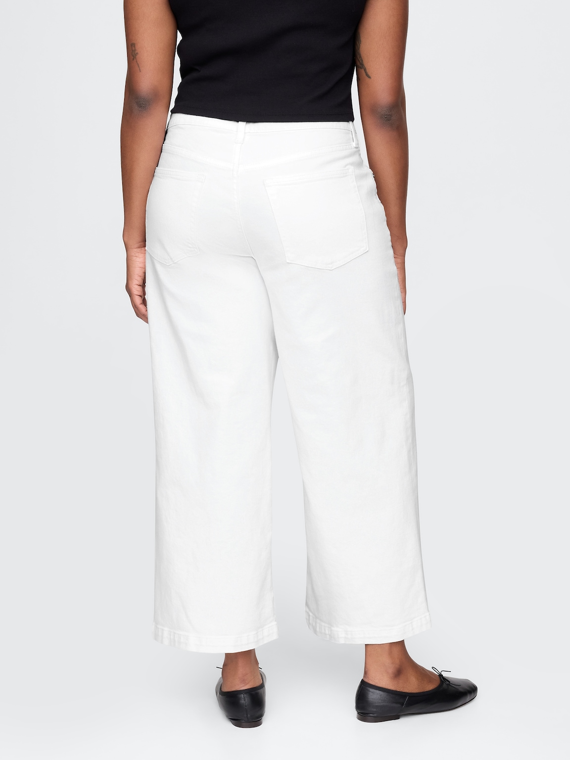 High Rise Stride Wide-Leg Ankle Jeans
