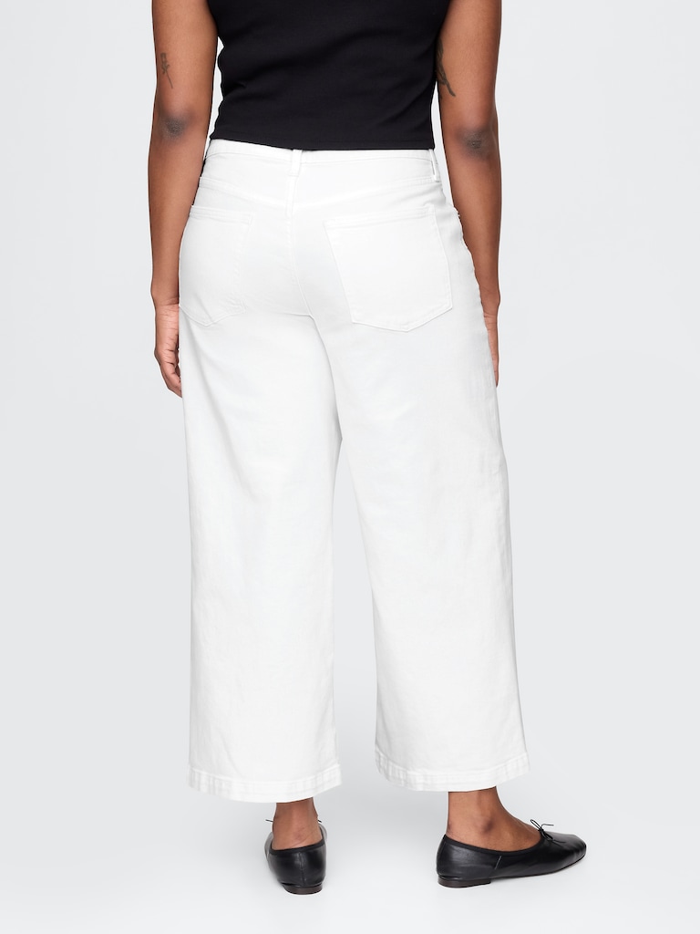 High Rise Stride Wide-Leg Ankle Jeans