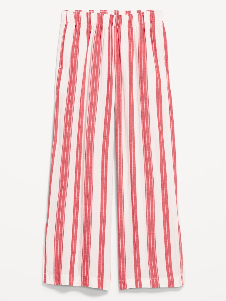 High-Waisted Crinkle Gauze Super Wide-Leg Pants