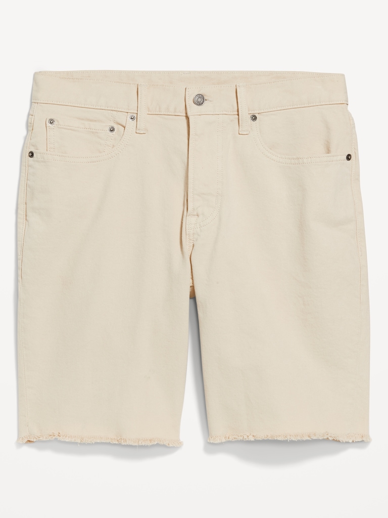 Slim Built-In Flex Jean Raw-Edge Shorts -- 9.5-inch inseam
