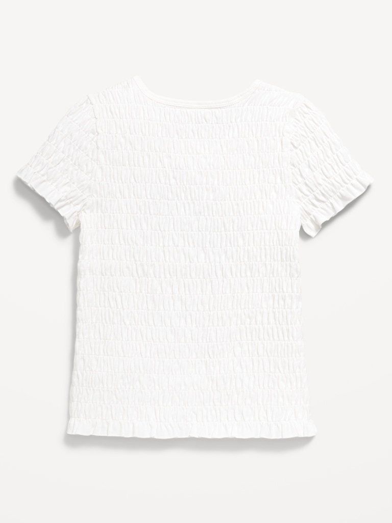 Short-Sleeve Smocked Graphic T-Shirt for Girls