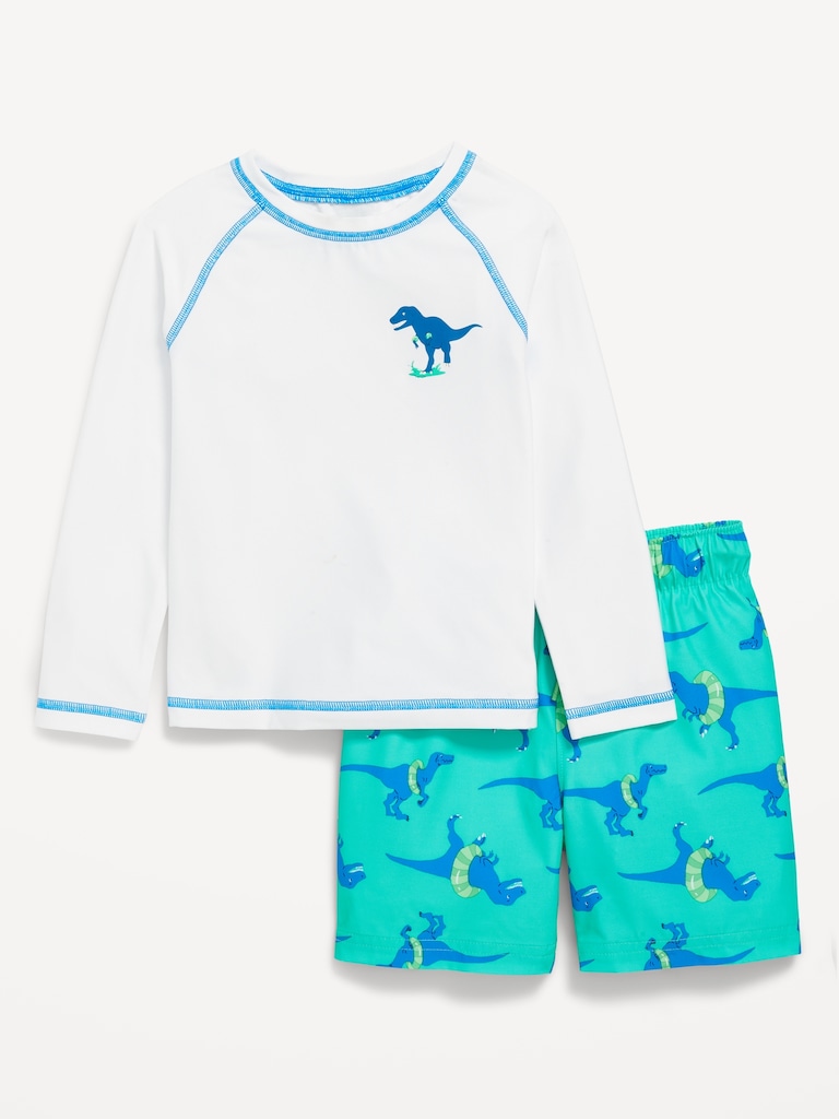 Rashguard Swim Top and Trunks for Toddler Boys