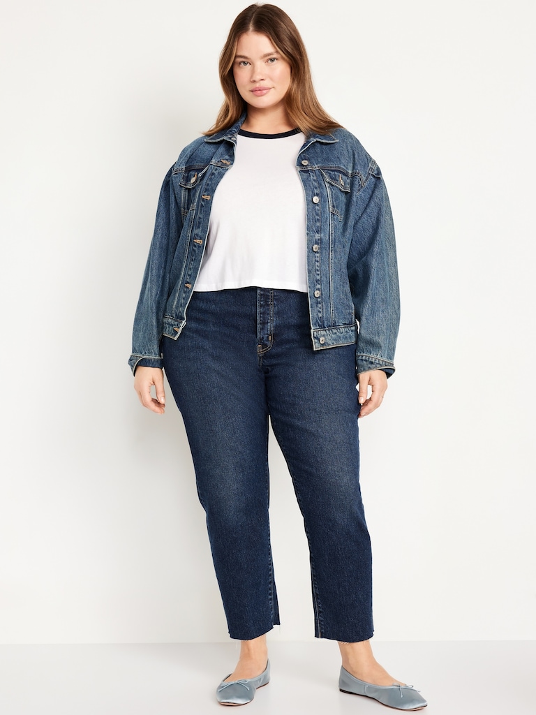 Curvy High-Waisted OG Straight Button-Fly Ankle Jeans