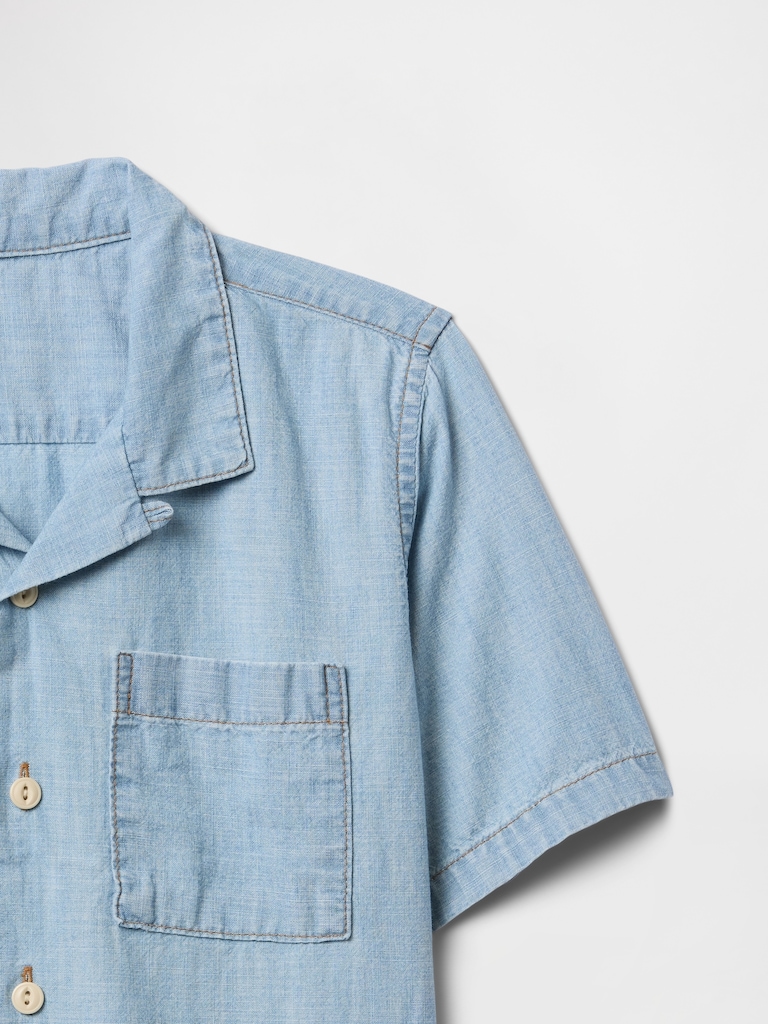 Kids Chambray Boxy Vacay Shirt