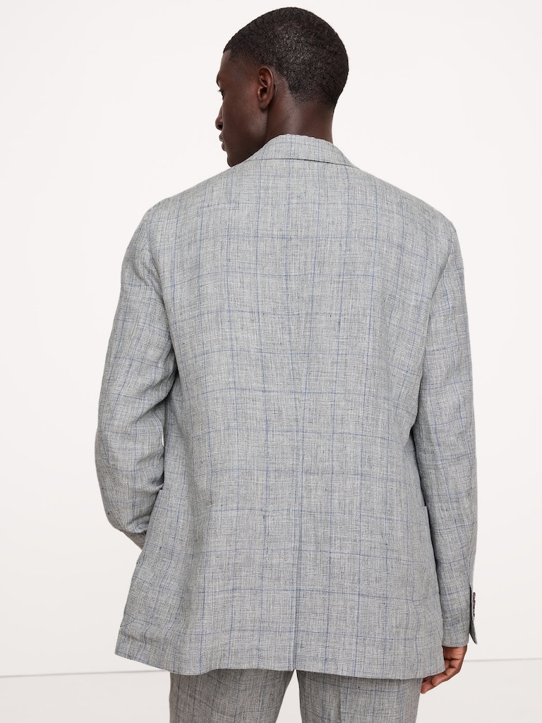 Plaid Linen Suit Jacket