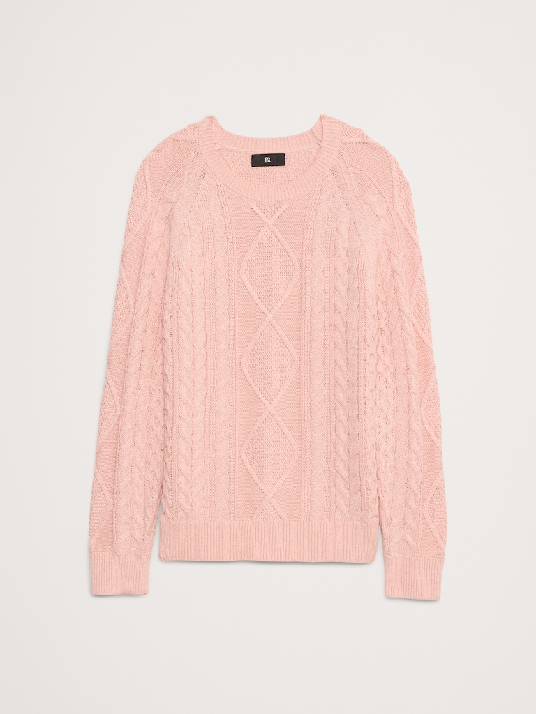 Cotton-Linen Cable-Knit Sweater