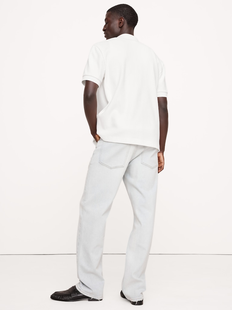 Ribbed Button-Down Knit Shirt