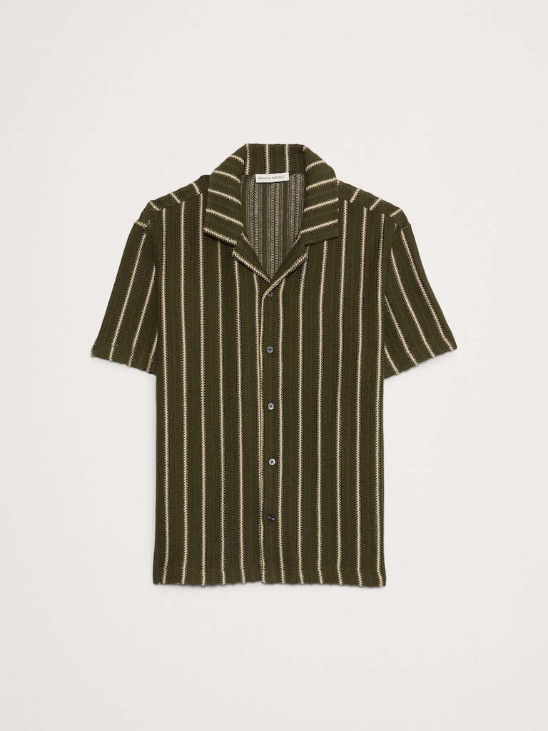 Standard-Fit Jacquard Stripe Resort Shirt