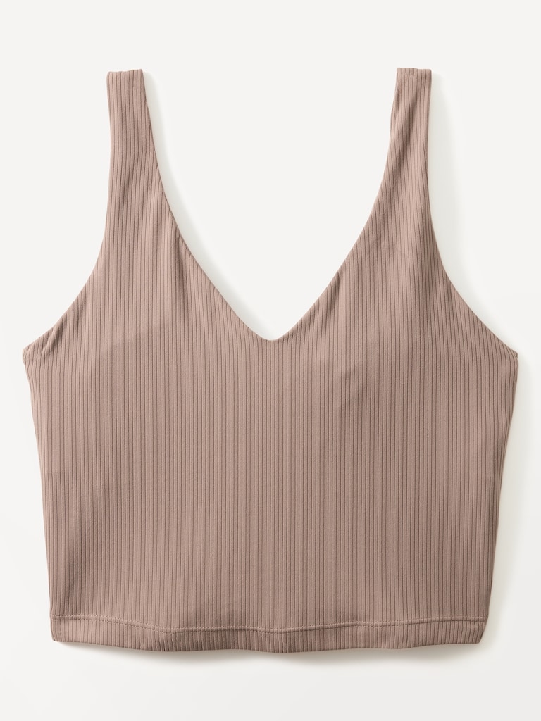 Transcend V Neck Rib Crop Sports Bra A-C