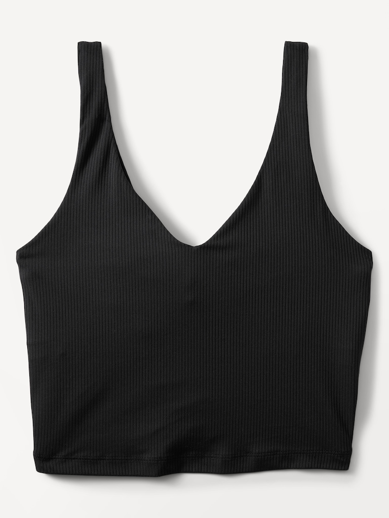 Transcend V Neck Rib Crop Sports Bra A-C