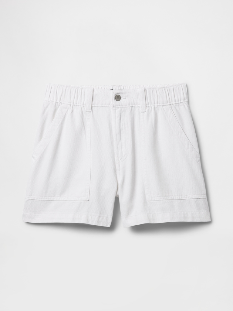 4" High Rise SuperSoft Denim Utility Shorts