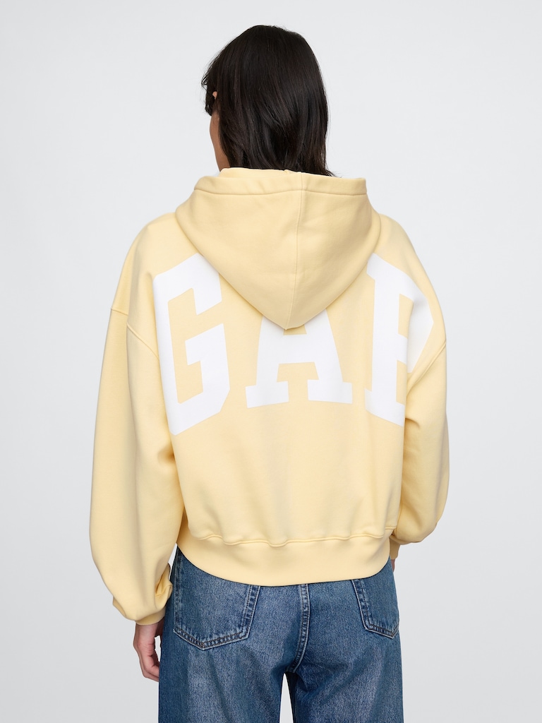 VintageSoft Crop Logo Hoodie