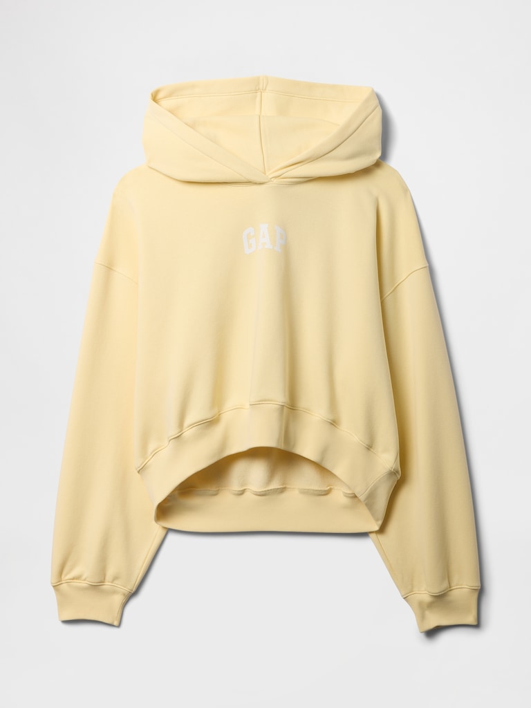 VintageSoft Crop Logo Hoodie