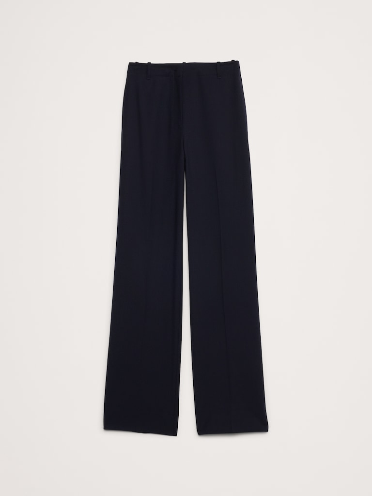 High-Rise Modern Straight Italian Wool Pant