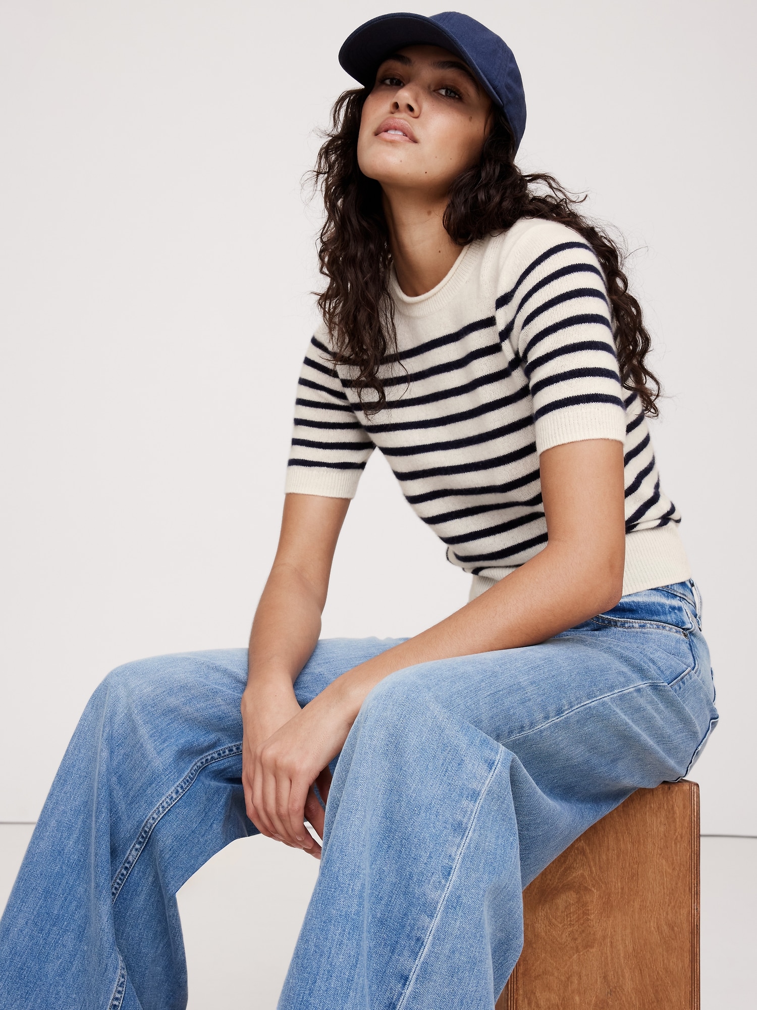 Luna Cropped Cashmere Sweater Polo