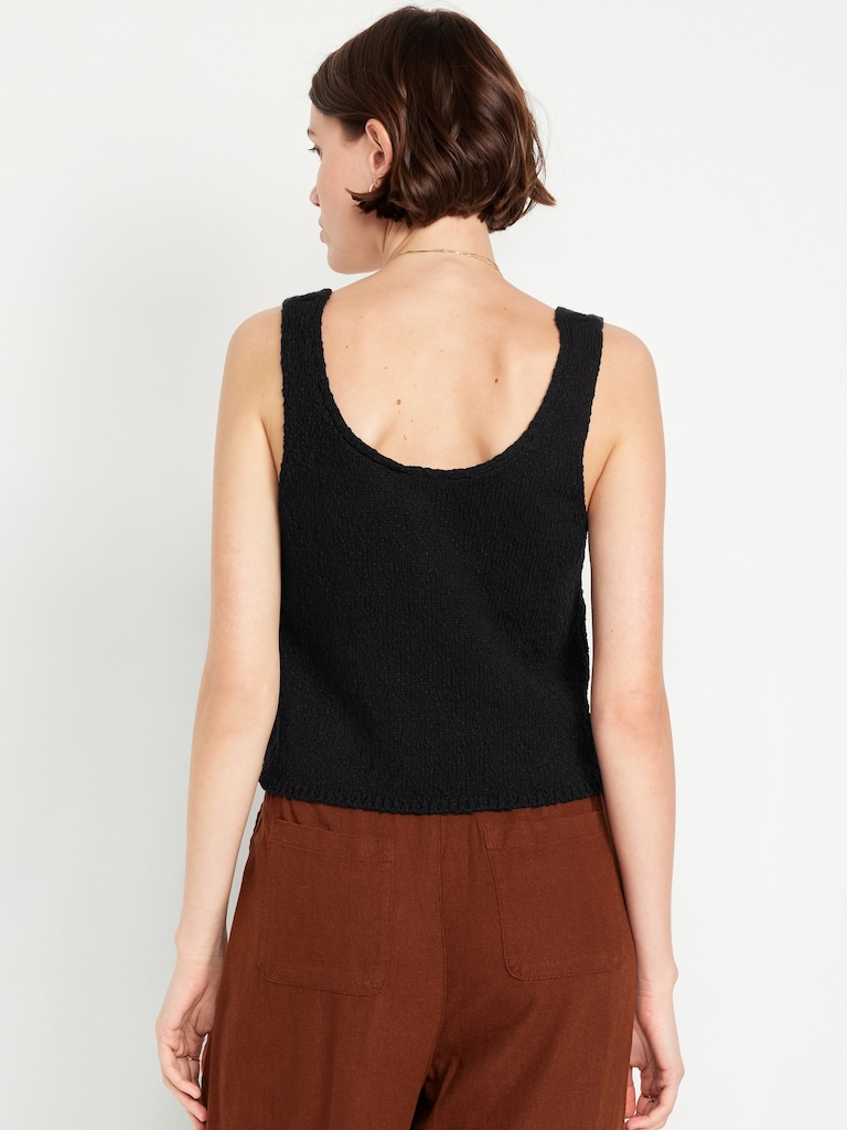 Button-Front Sweater Vest