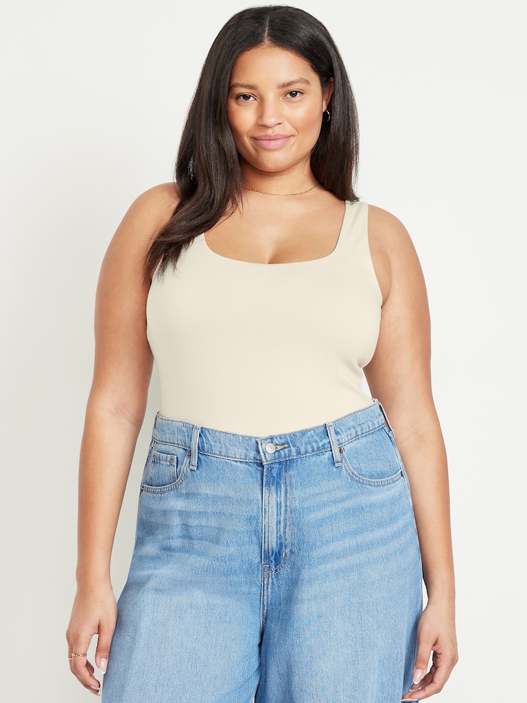 Double-Layer Scoop-Neck Bodysuit