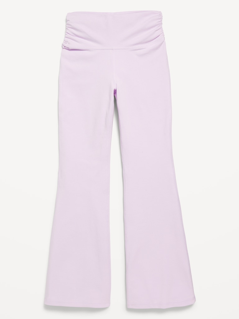 High-Waisted PowerChill Side-Ruched Flare Leggings for Girls