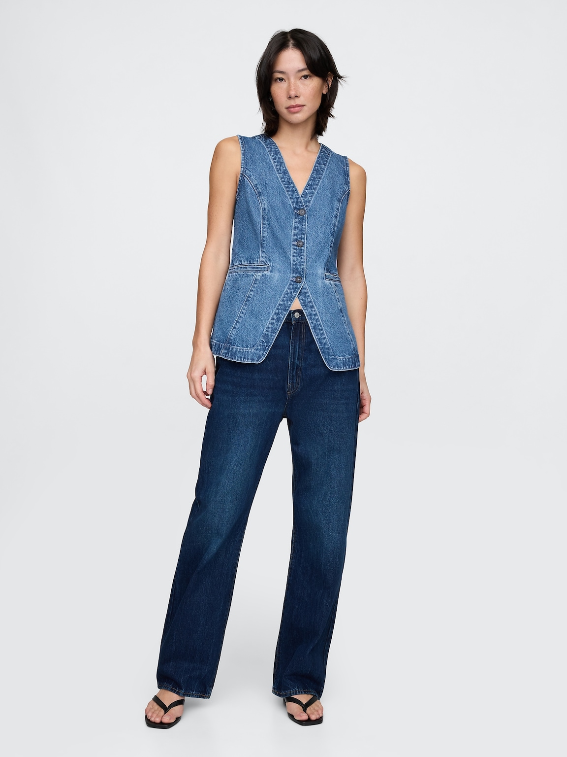 Longline Denim Vest