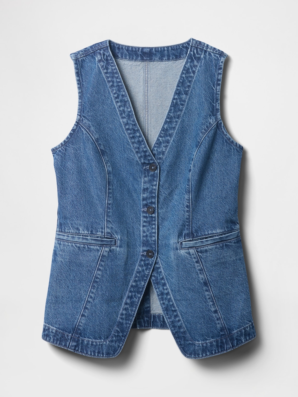 Longline Denim Vest
