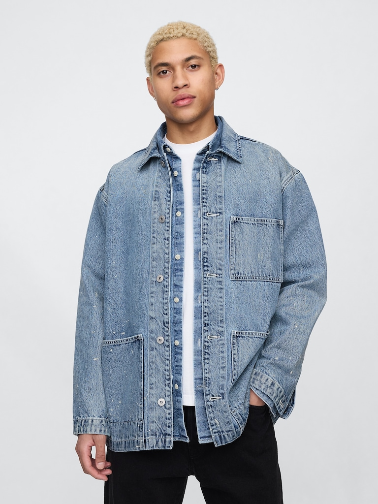 Painted Denim Chore Jacket