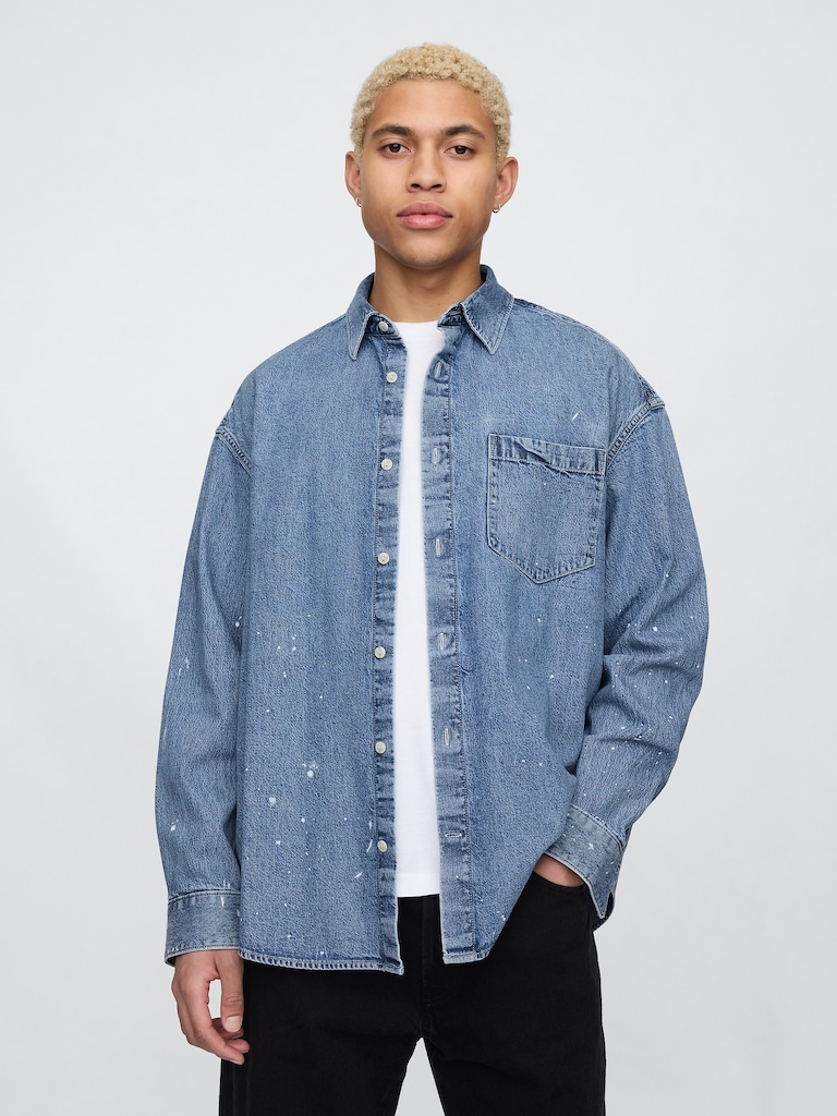 Painted Denim Big Shirt