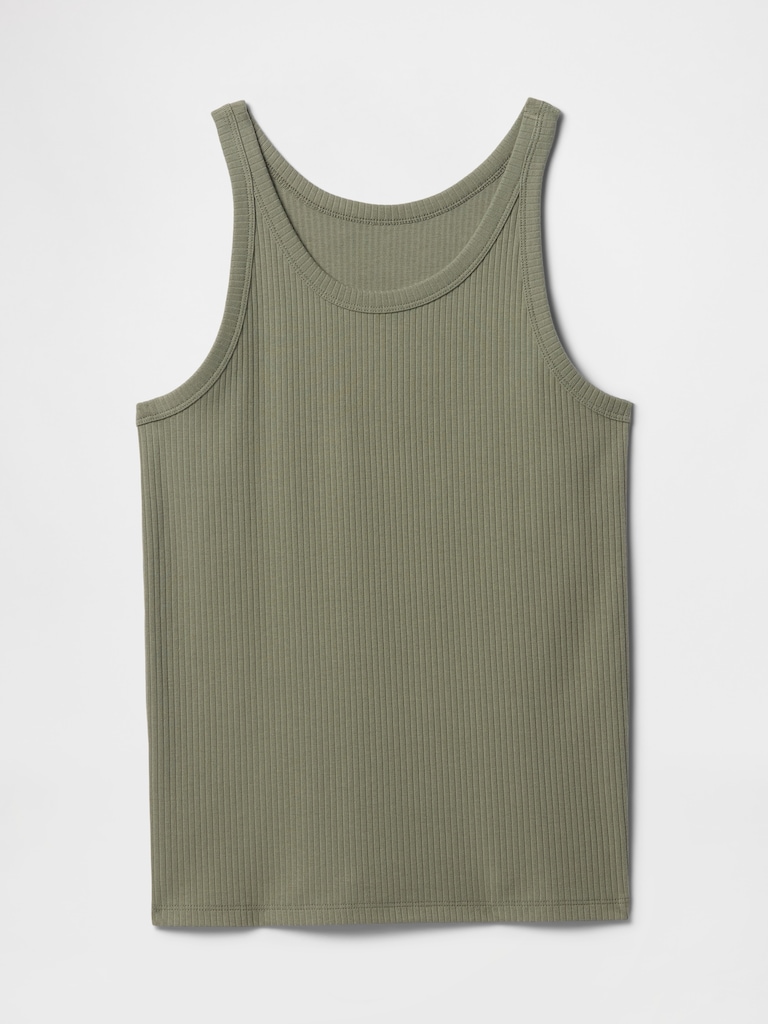 Ribbed Scoopneck Tank Top