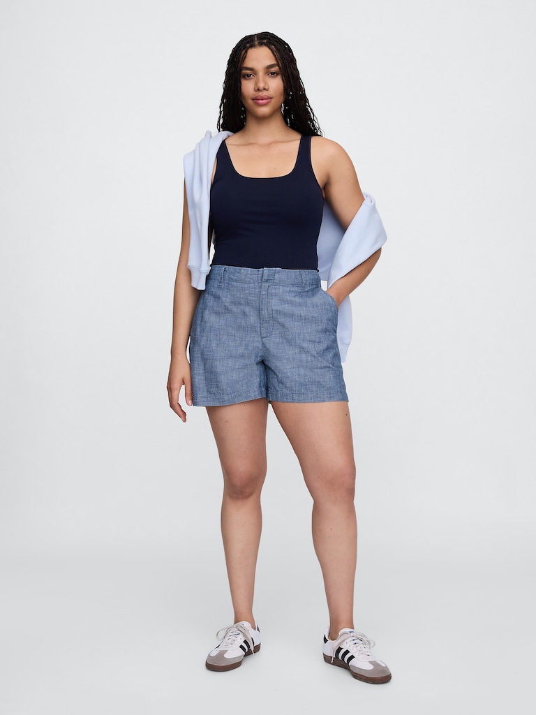 5" Mid Rise Downtown Chambray Shorts