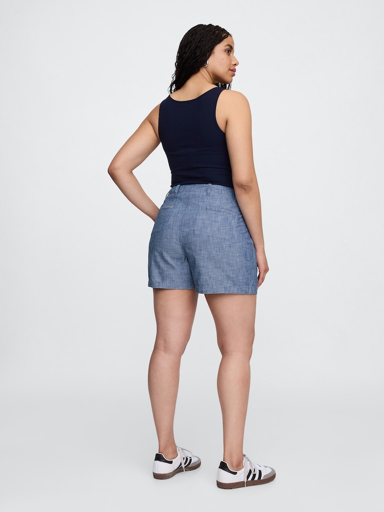 5" Mid Rise Downtown Chambray Shorts