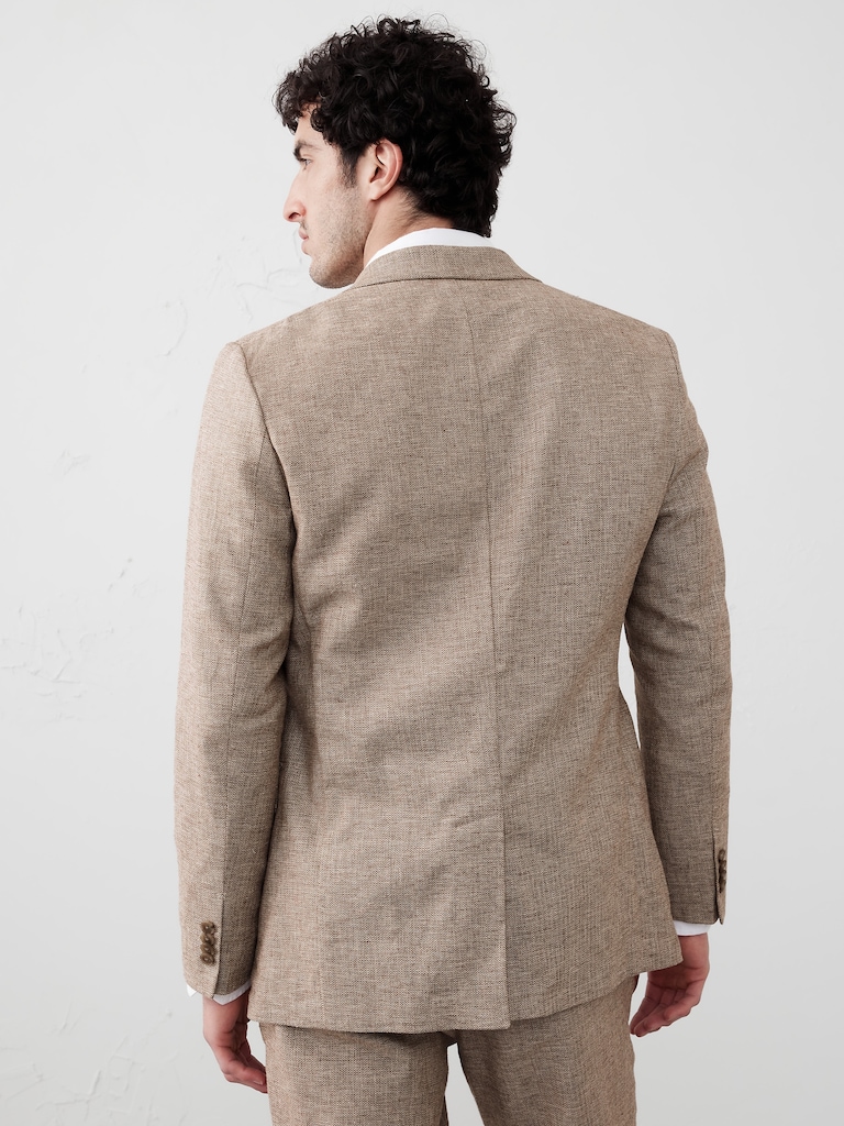 Tailored-Fit Linen-Blend Herringbone Suit Jacket