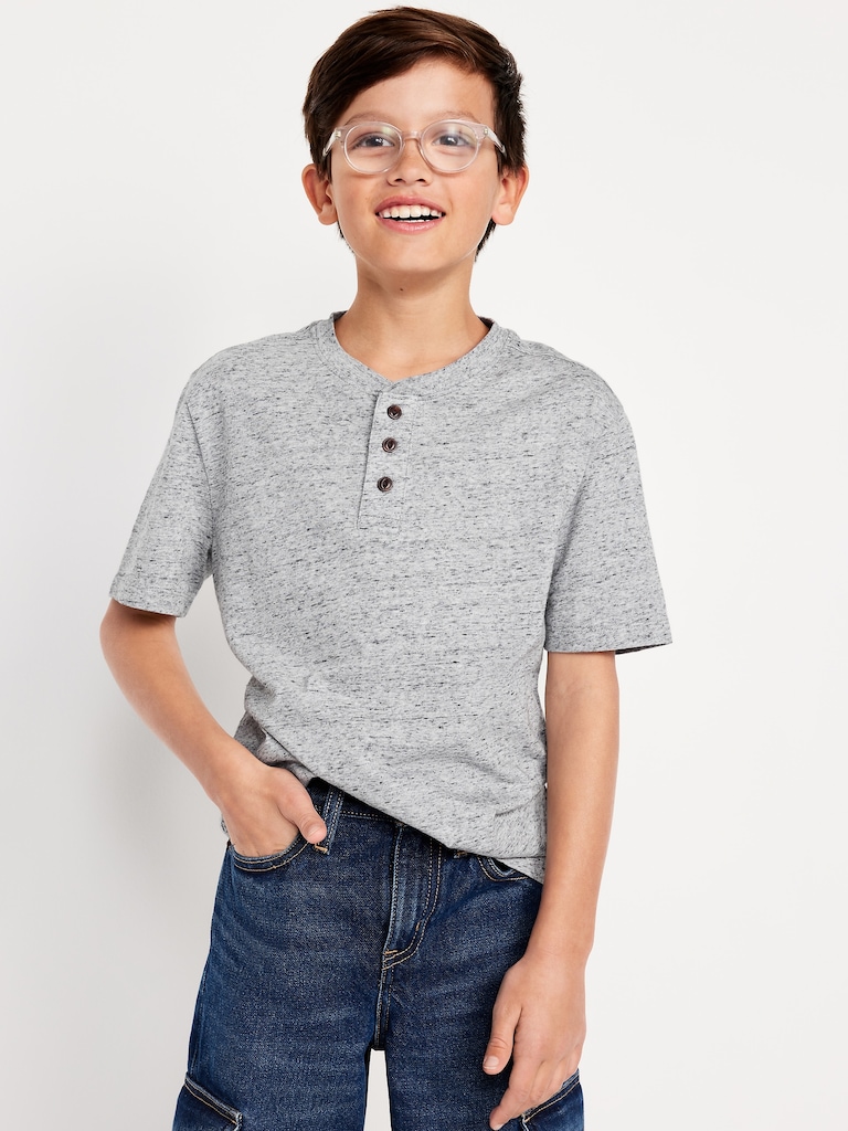Short-Sleeve Henley T-Shirt for Boys
