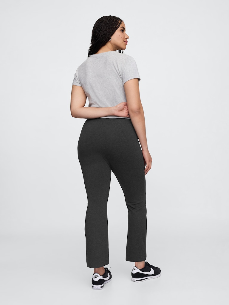 High Rise Ponte Flare Crop Pants