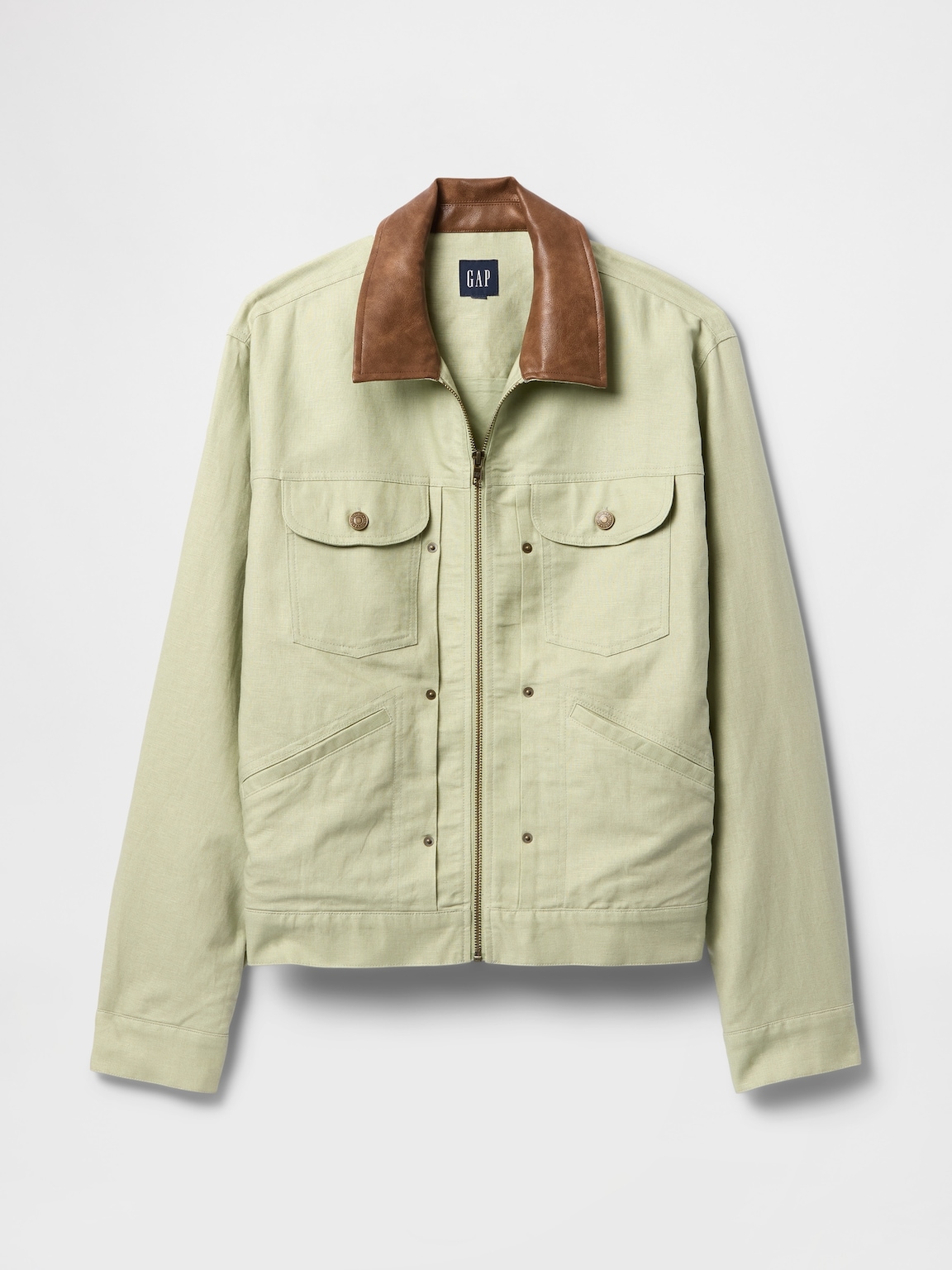 Linen-Cotton Trucker Jacket