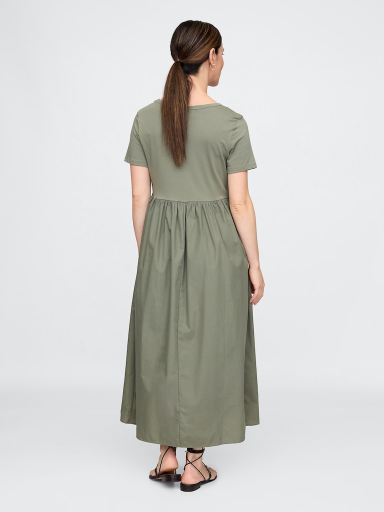 Maternity Mixed Media Maxi Dress