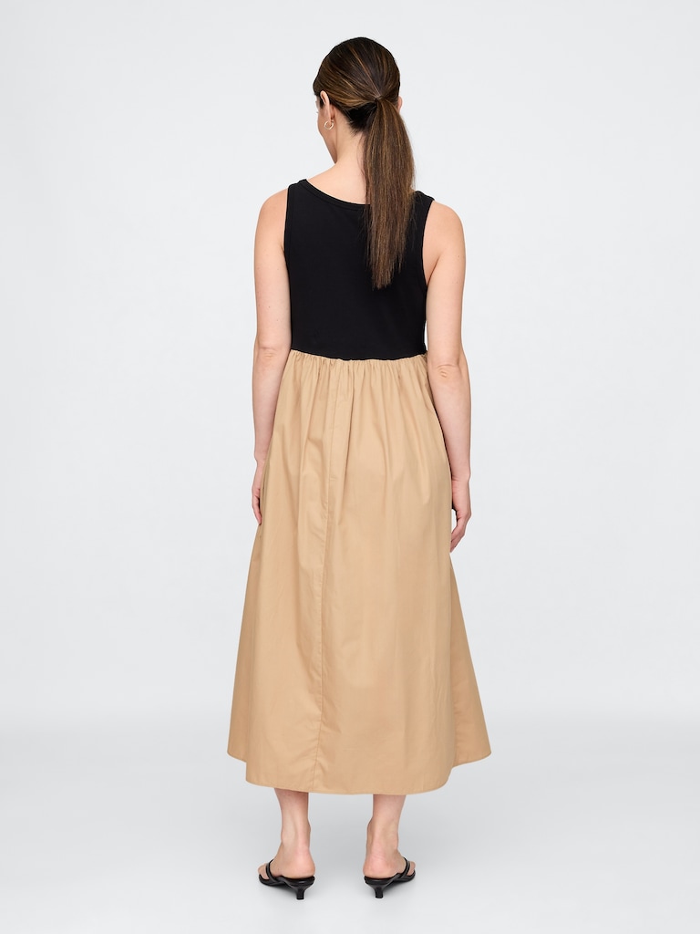 Maternity Mixed Media Maxi Dress