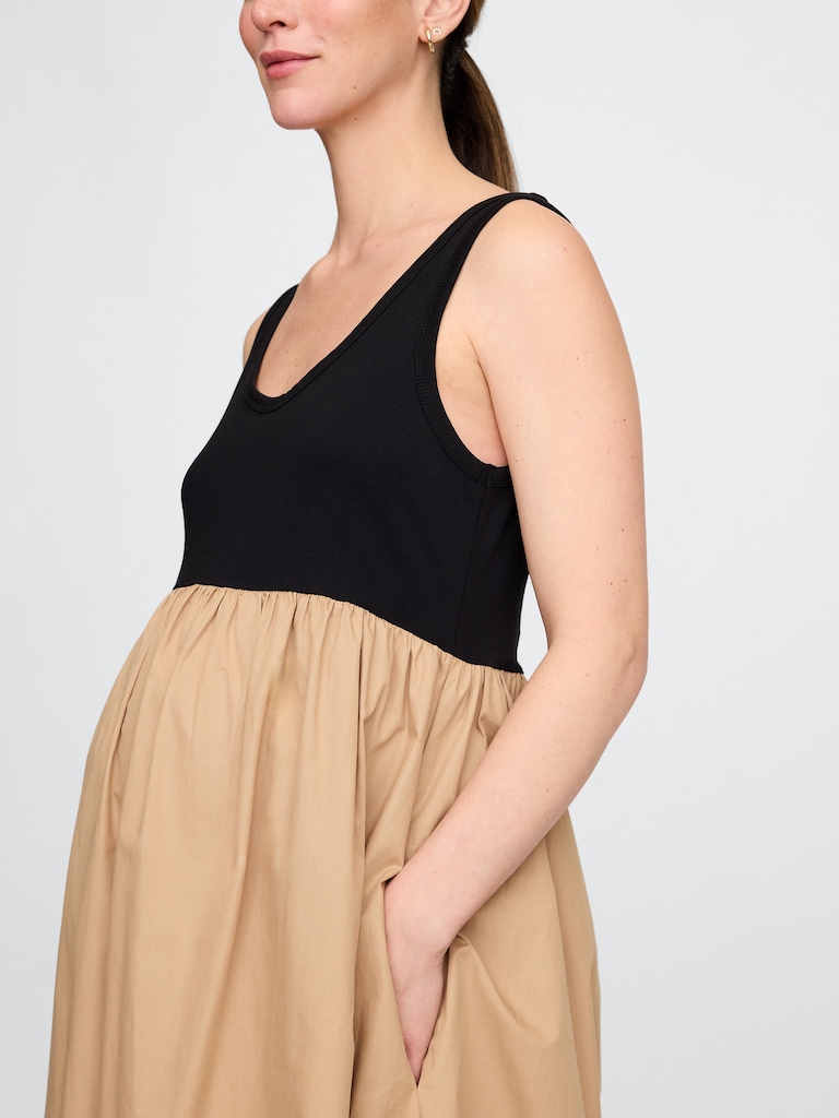 Maternity Mixed Media Maxi Dress