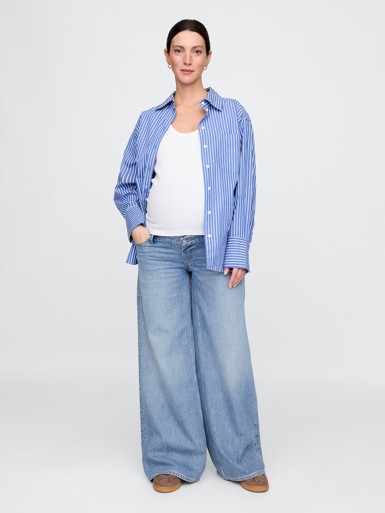 Maternity True Waistband Full Panel UltraSoft Baggy Jeans