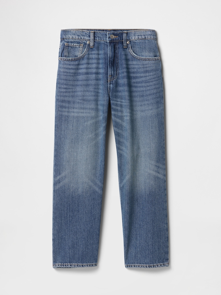 Mid Rise SuperSoft Relaxed Straight Crop Jeans