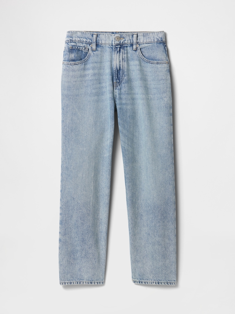 Mid Rise Relaxed Straight Jeans