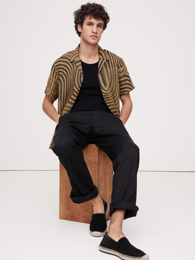 Standard-Fit Linen Resort Shirt