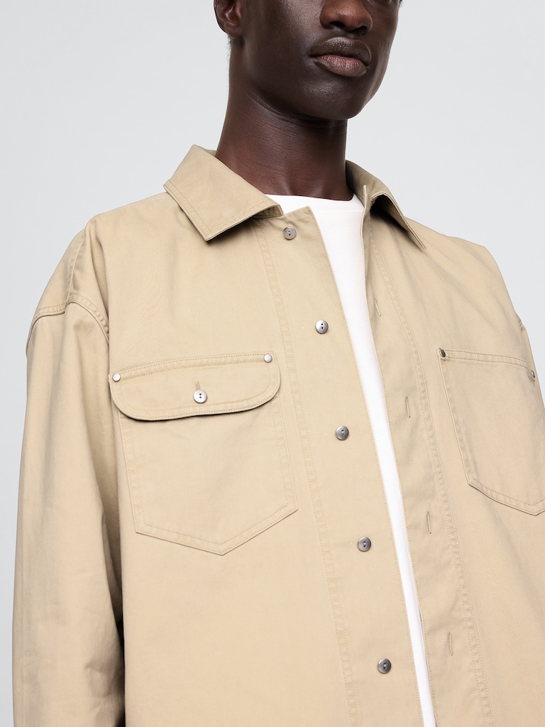 Twill Utility Shirt Jacket