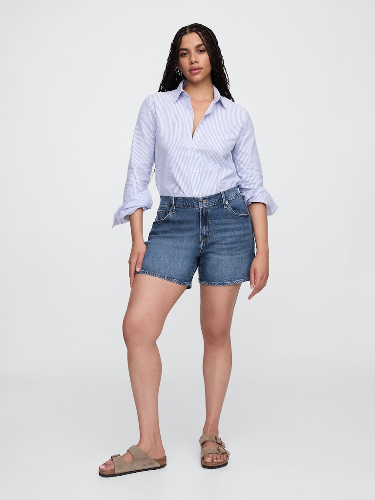 5" Mid Rise Soft Denim Shorts