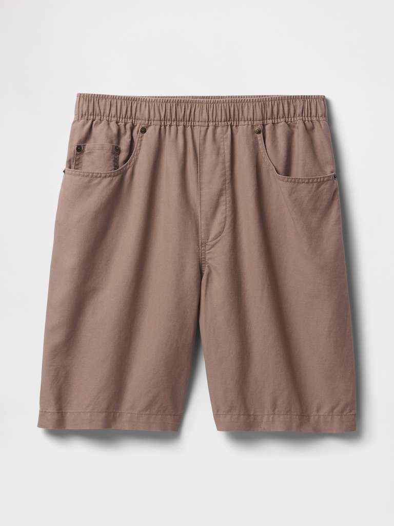 9" Linen-Cotton Easy Shorts