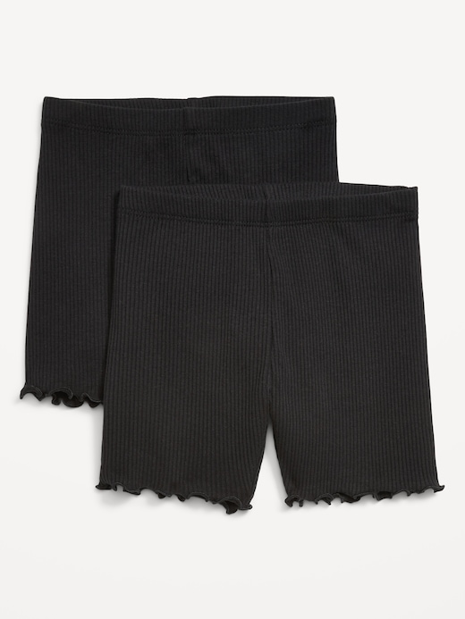Ribbed Ribbed Lettuce-Edge Biker Shorts 2-Pack for Toddler Girls on clearance at Old Navy — 50% off