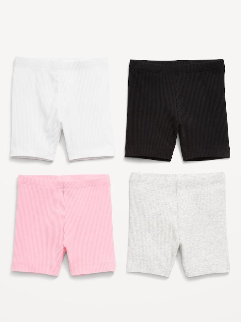 4-Pack Jersey-Knit Biker Shorts for Toddler Girls
