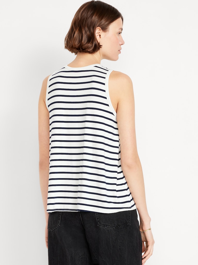 Luxe Sleeveless Striped Top
