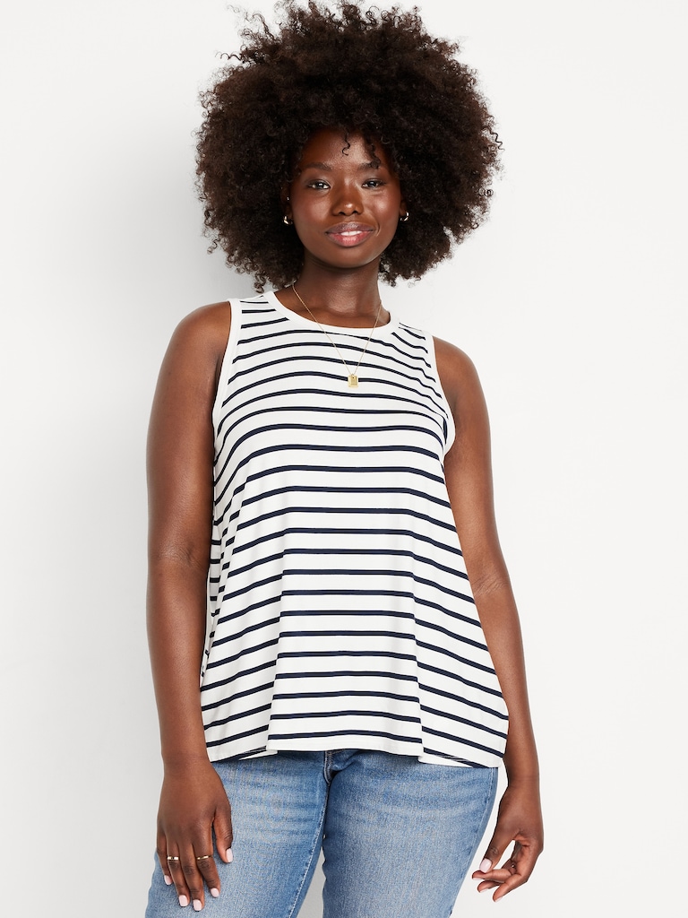 Luxe Sleeveless Striped Top