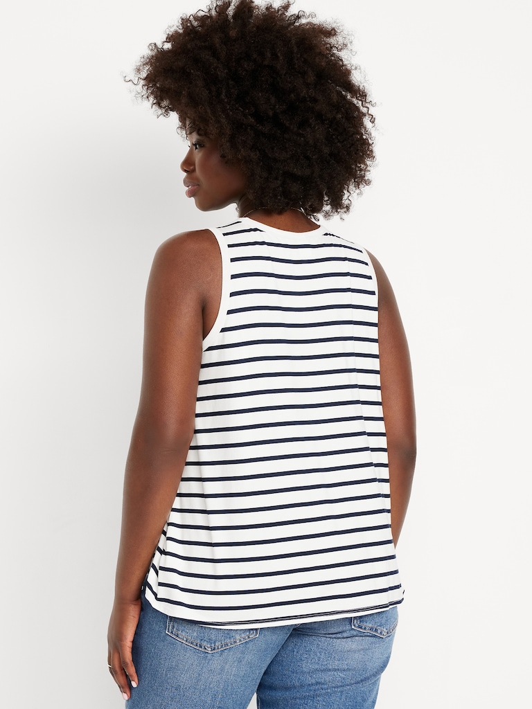Luxe Sleeveless Striped Top